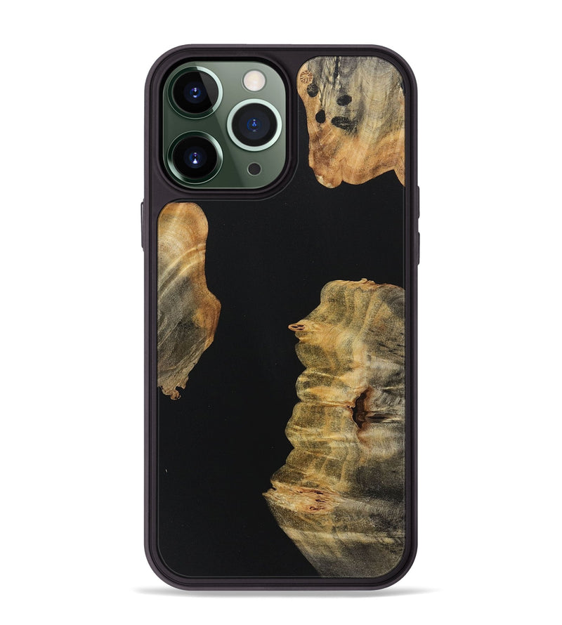 iPhone 13 Pro Max Wood+Resin Phone Case - Clint (Pure Black, 718124)