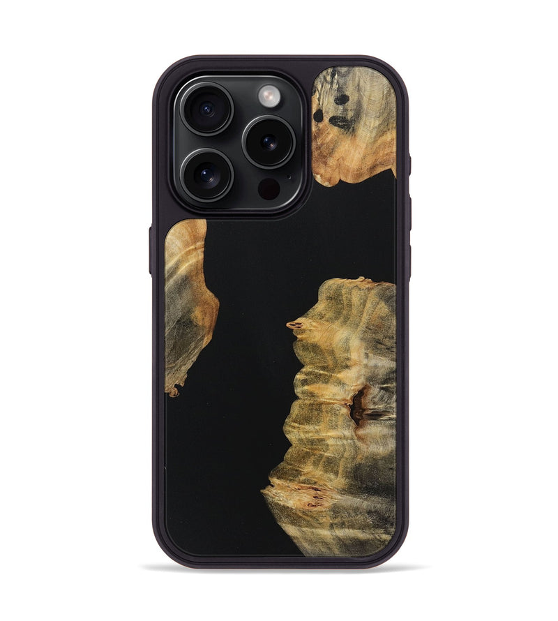 iPhone 15 Pro Wood+Resin Phone Case - Clint (Pure Black, 718124)