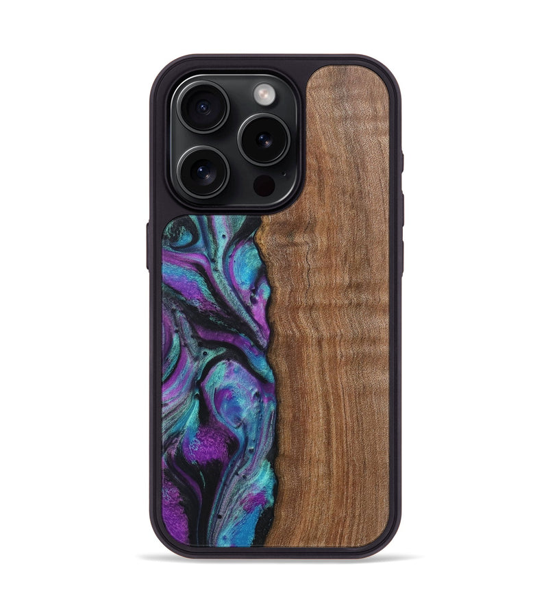 iPhone 15 Pro Wood+Resin Phone Case - Lyle (Purple, 718125)