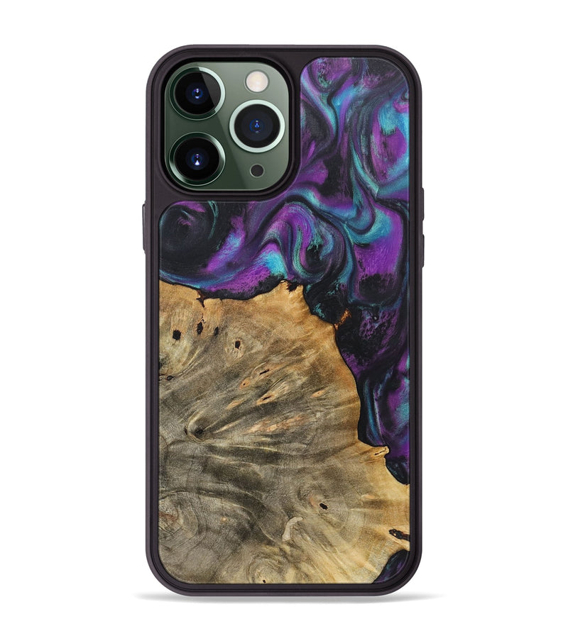 iPhone 13 Pro Max Wood+Resin Phone Case - Carson (Purple, 718130)