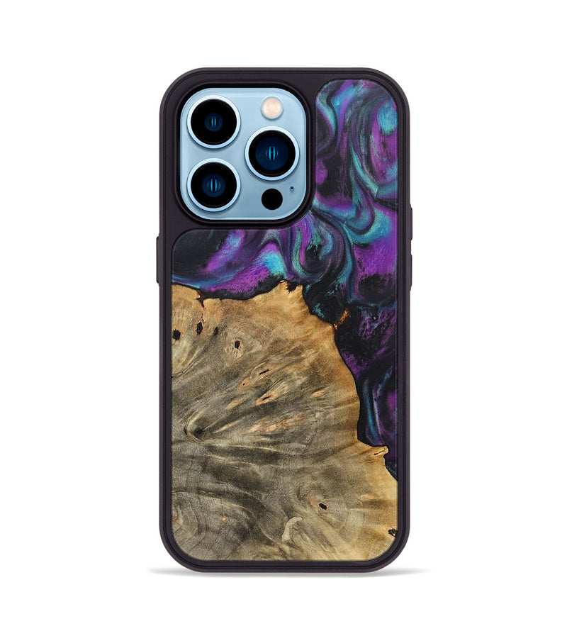 iPhone 14 Pro Wood+Resin Phone Case - Carson (Purple, 718130)