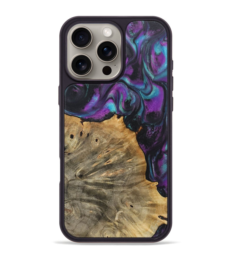 iPhone 16 Pro Max Wood+Resin Phone Case - Carson (Purple, 718130)