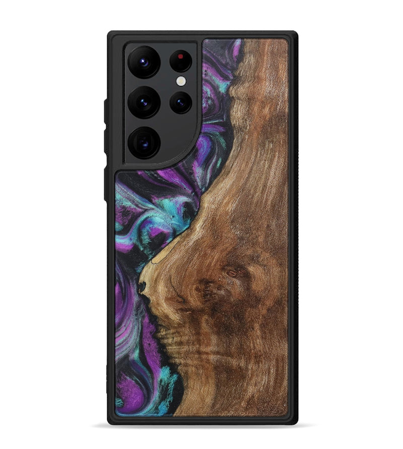 Galaxy S22 Ultra Wood+Resin Phone Case - Derrick (Purple, 718133)