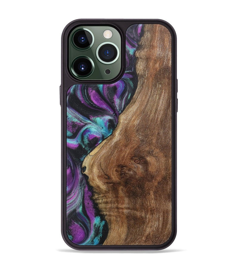 iPhone 13 Pro Max Wood+Resin Phone Case - Derrick (Purple, 718133)