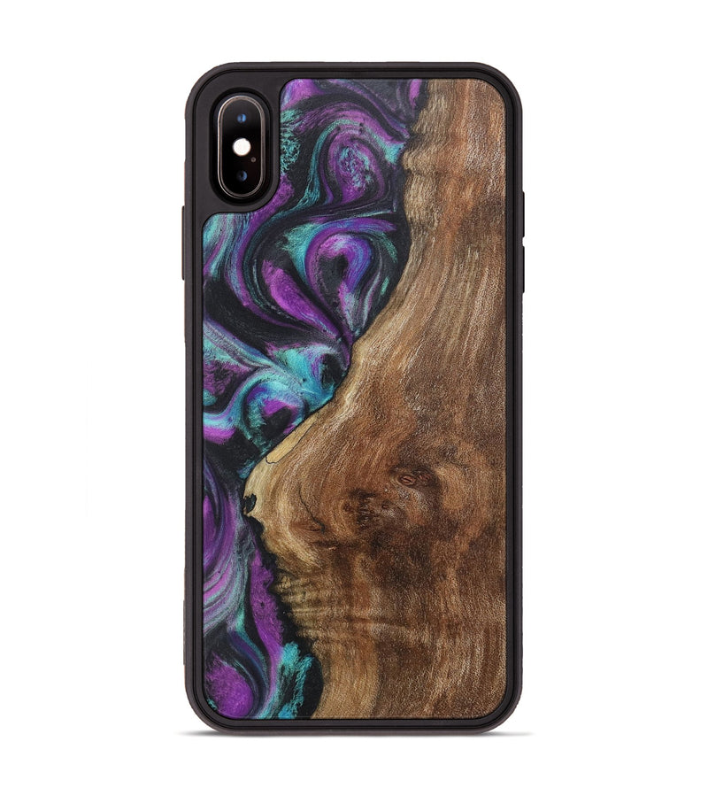 iPhone Xs Max Wood+Resin Phone Case - Derrick (Purple, 718133)