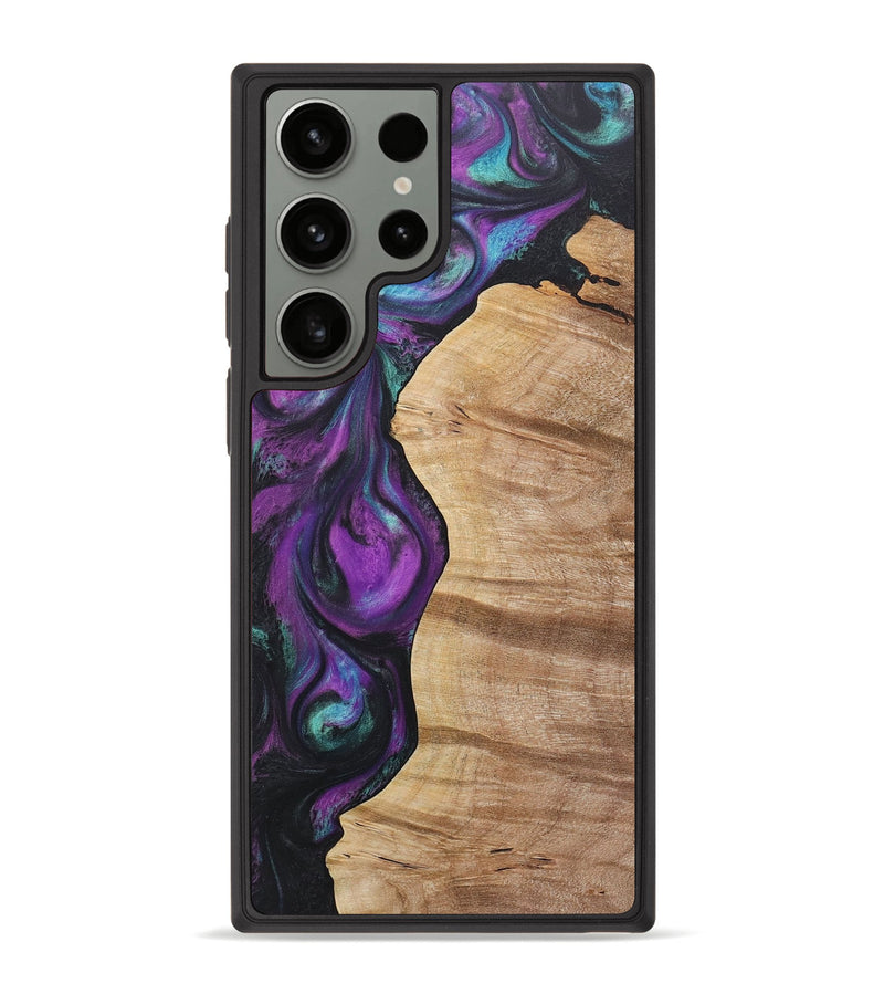 Galaxy S23 Ultra Wood+Resin Phone Case - Evangeline (Purple, 718139)