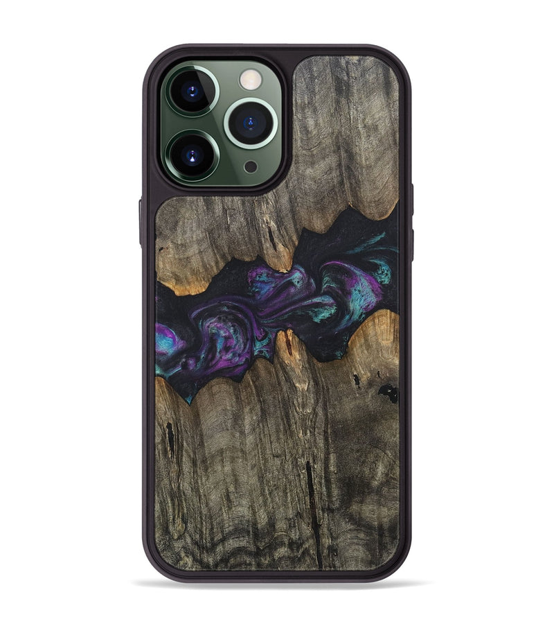 iPhone 13 Pro Max Wood+Resin Phone Case - Rosa (Purple, 718142)