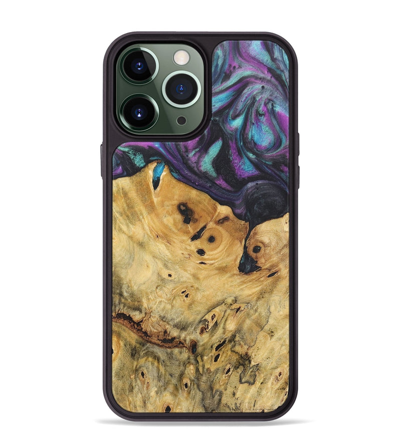 iPhone 13 Pro Max Wood+Resin Phone Case - Bertha (Purple, 718143)