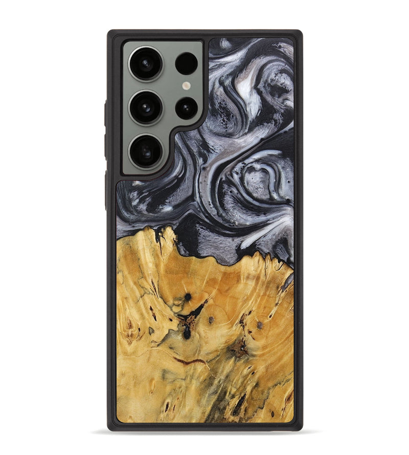 Galaxy S23 Ultra Wood+Resin Phone Case - Lainey (Black & White, 718144)