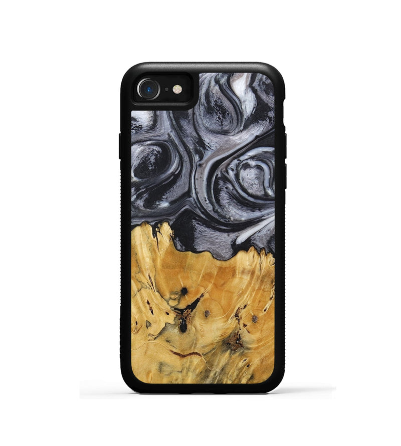 iPhone SE Wood+Resin Phone Case - Lainey (Black & White, 718144)