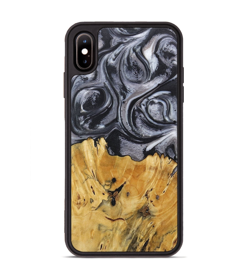 iPhone Xs Max Wood+Resin Phone Case - Lainey (Black & White, 718144)