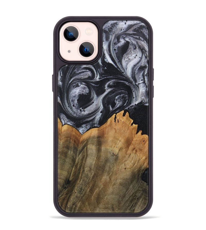 iPhone 14 Plus Wood+Resin Phone Case - Arthur (Black & White, 718148)