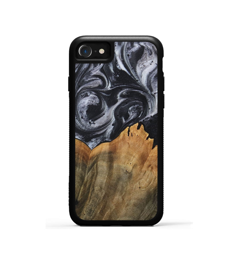 iPhone SE Wood+Resin Phone Case - Arthur (Black & White, 718148)