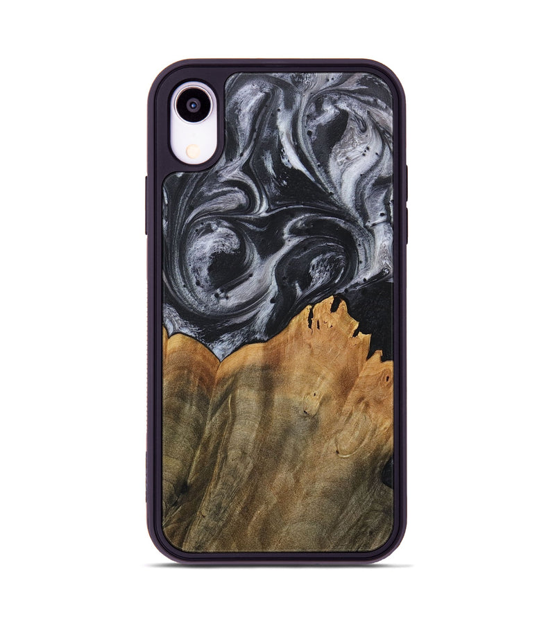 iPhone Xr Wood+Resin Phone Case - Arthur (Black & White, 718148)