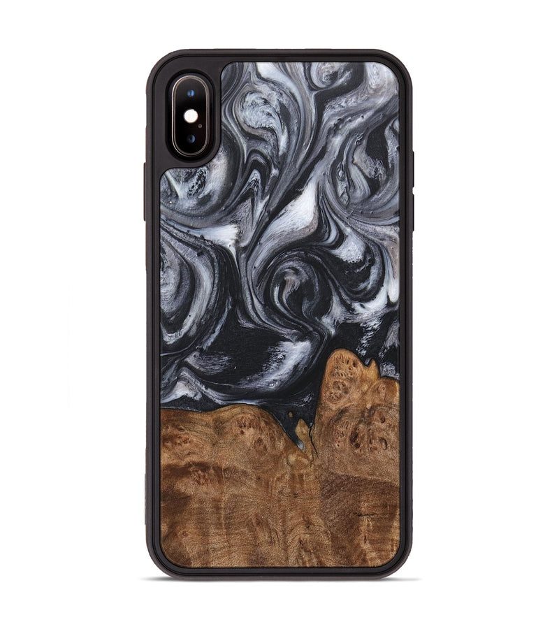 iPhone Xs Max Wood+Resin Phone Case - Maria (Black & White, 718149)