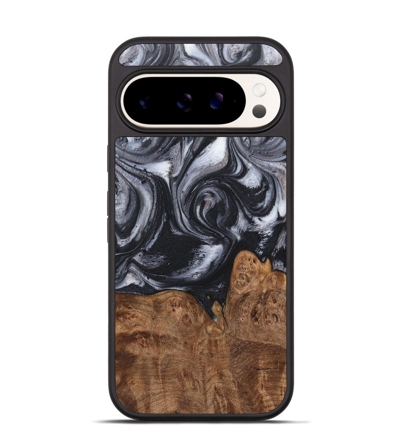 Pixel 9 Pro Wood+Resin Phone Case - Maria (Black & White, 718149)