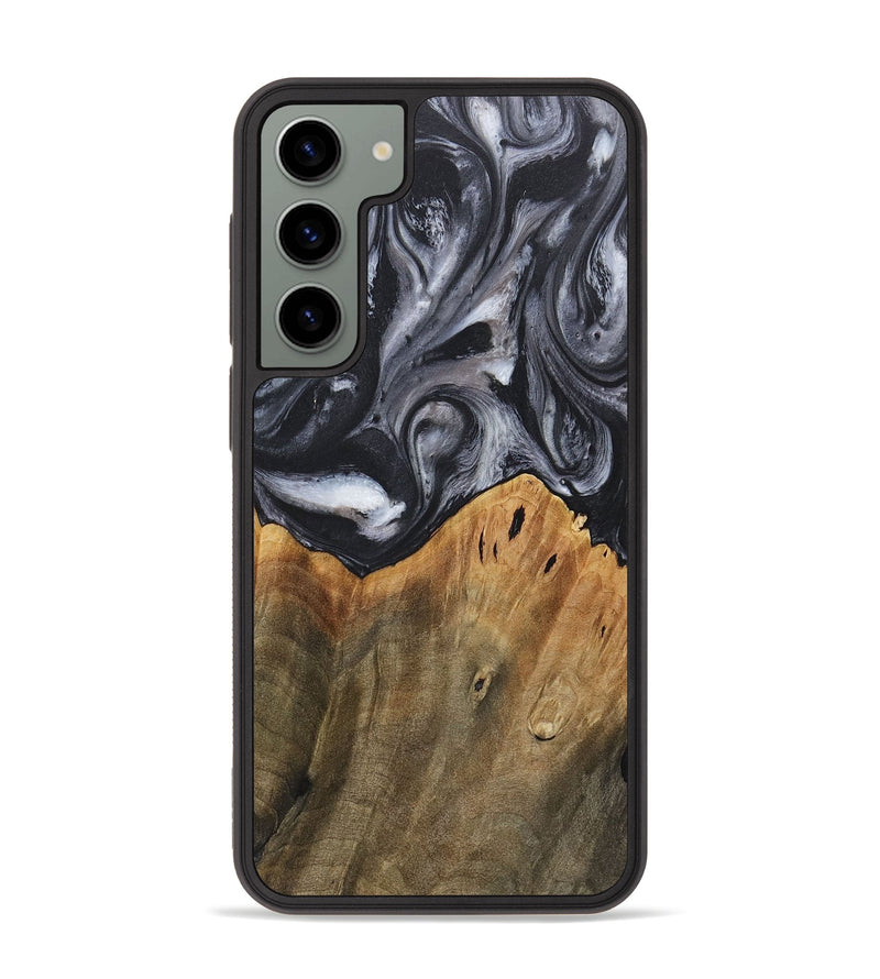 Galaxy S23 Plus Wood+Resin Phone Case - Raiden (Black & White, 718150)