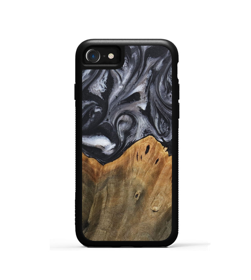 iPhone SE Wood+Resin Phone Case - Raiden (Black & White, 718150)