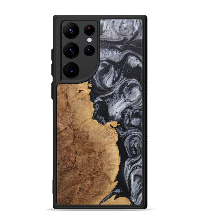 Galaxy S22 Ultra Wood+Resin Phone Case - Tyrese (Black & White, 718153)