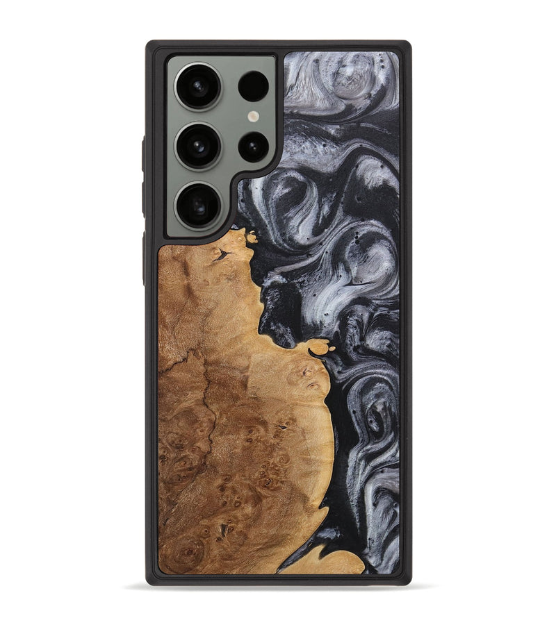 Galaxy S23 Ultra Wood+Resin Phone Case - Tyrese (Black & White, 718153)