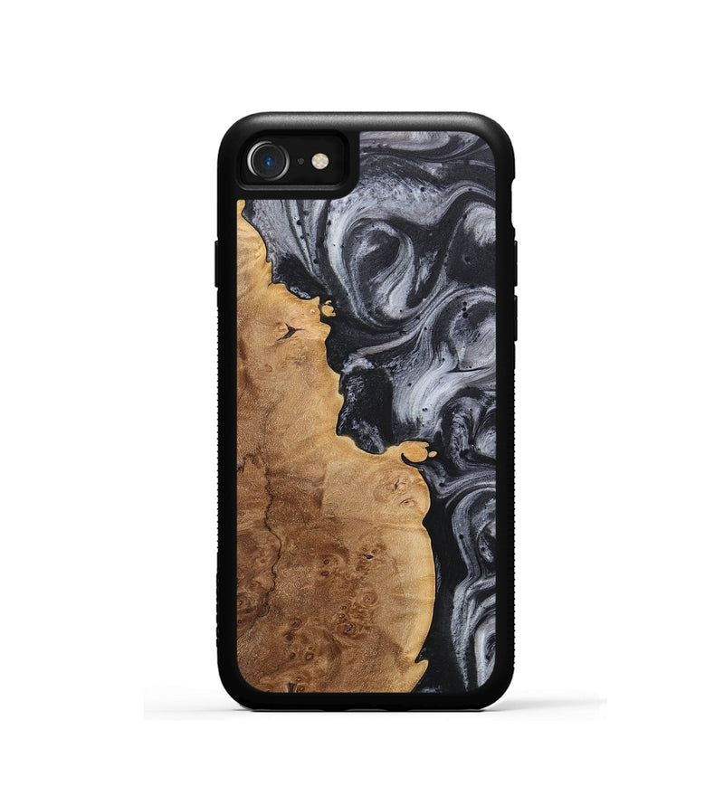 iPhone SE Wood+Resin Phone Case - Tyrese (Black & White, 718153)