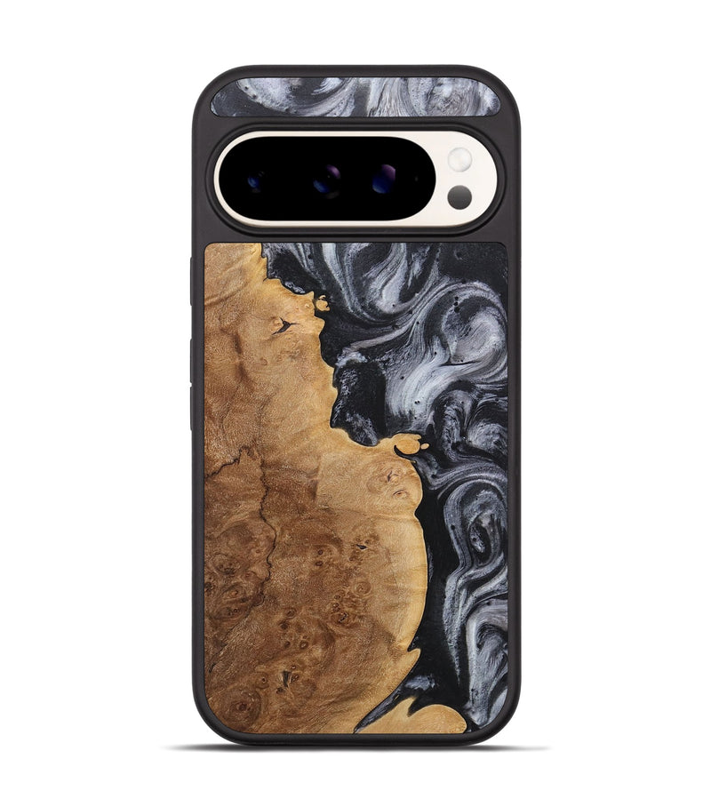 Pixel 9 Pro Wood+Resin Phone Case - Tyrese (Black & White, 718153)