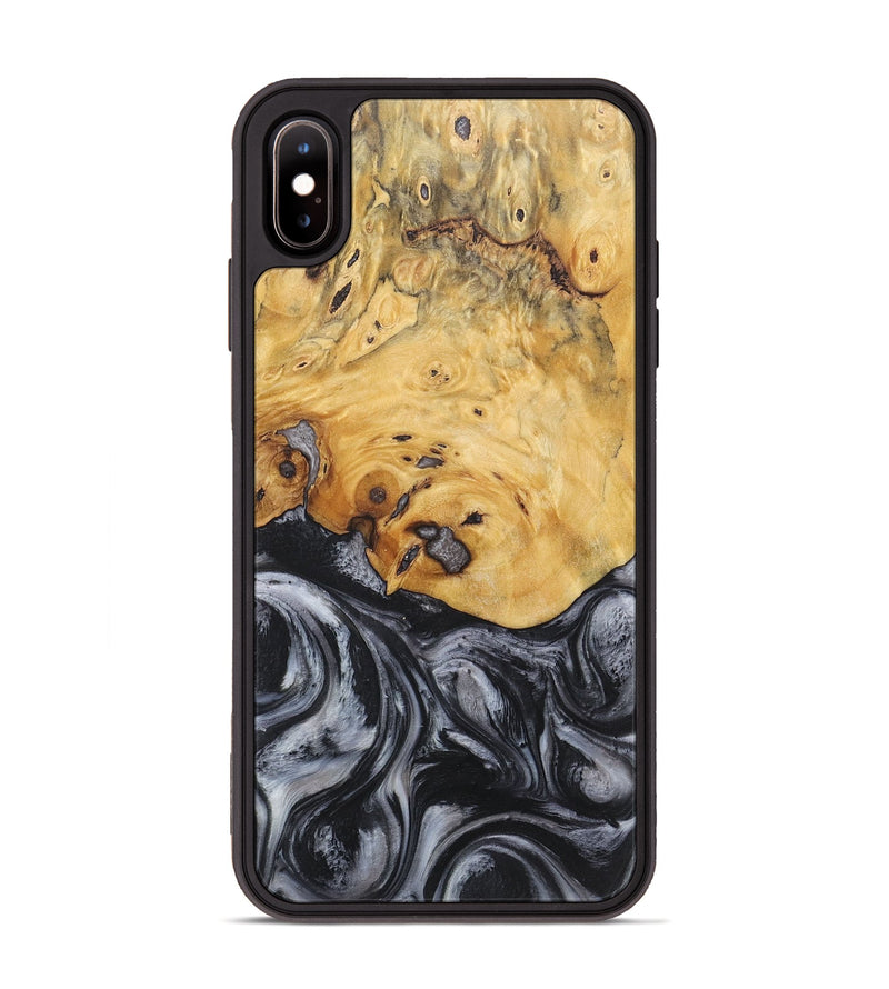 iPhone Xs Max Wood+Resin Phone Case - Carrie (Black & White, 718154)