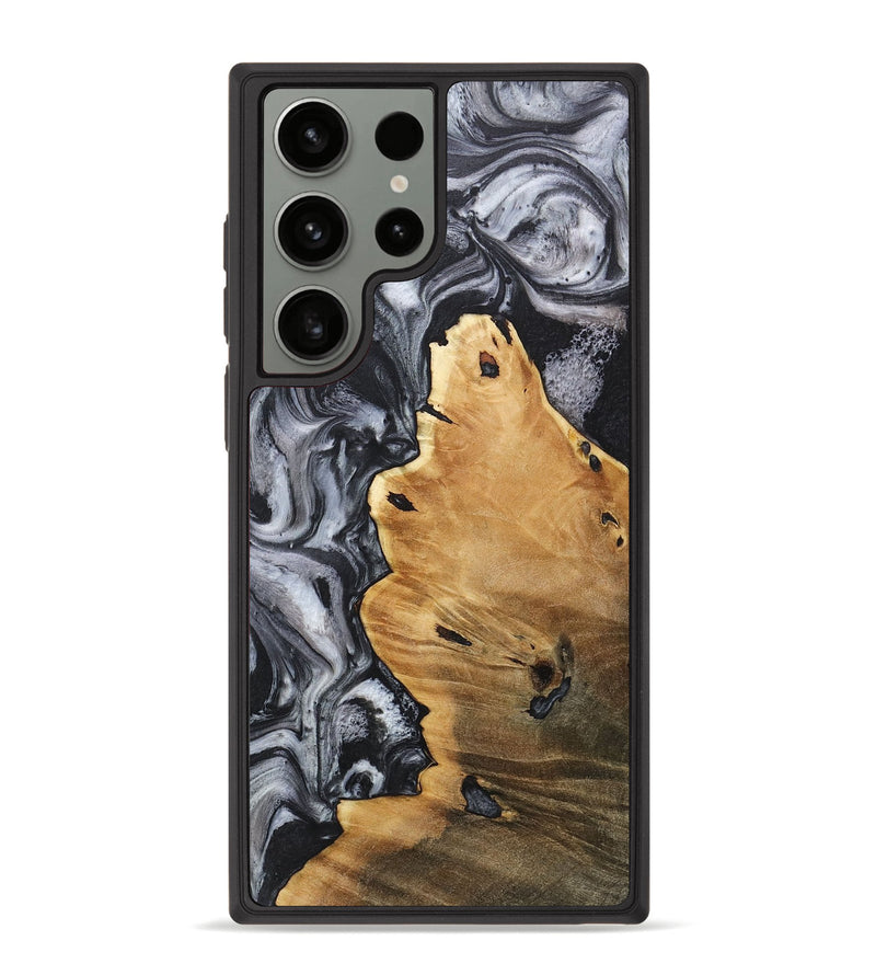 Galaxy S23 Ultra Wood+Resin Phone Case - Andre (Black & White, 718156)