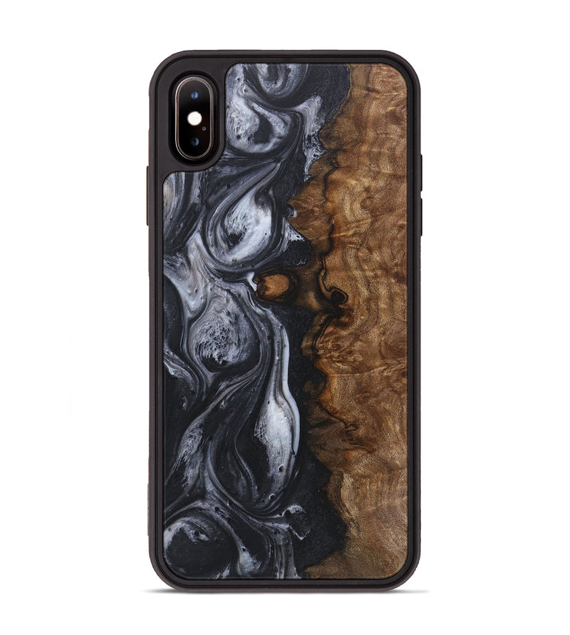 iPhone Xs Max Wood+Resin Phone Case - Robert (Black & White, 718157)