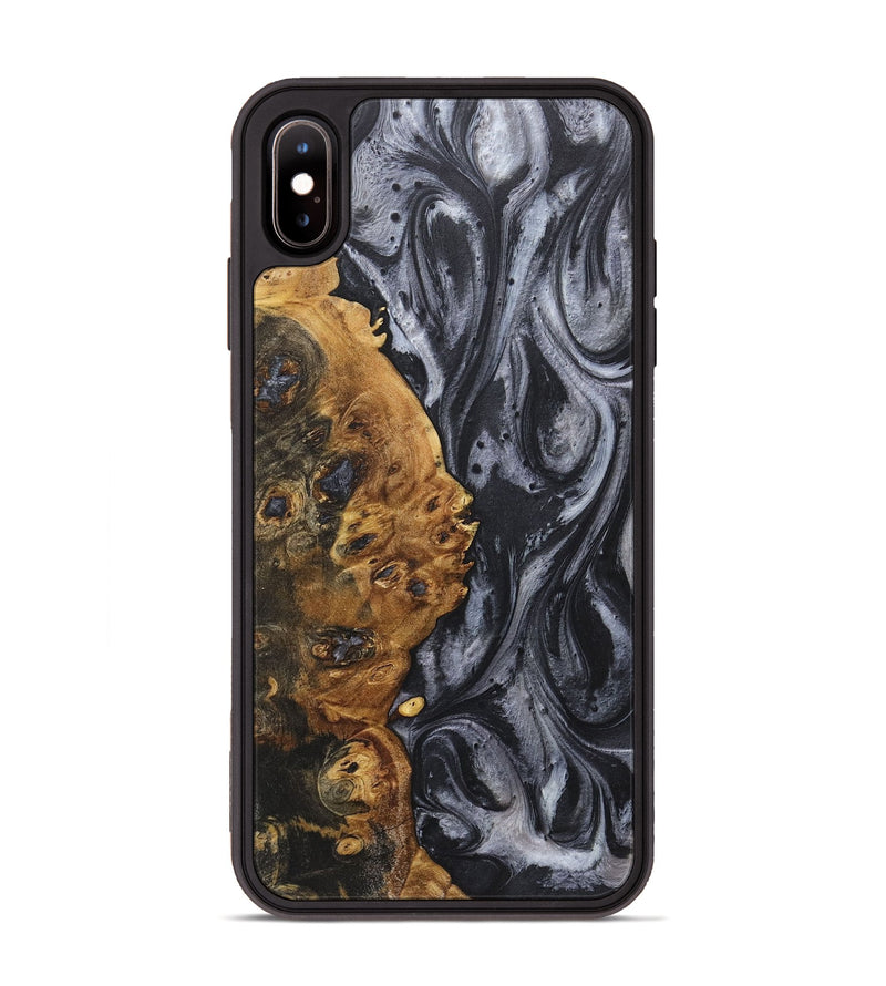 iPhone Xs Max Wood+Resin Phone Case - Alison (Black & White, 718158)