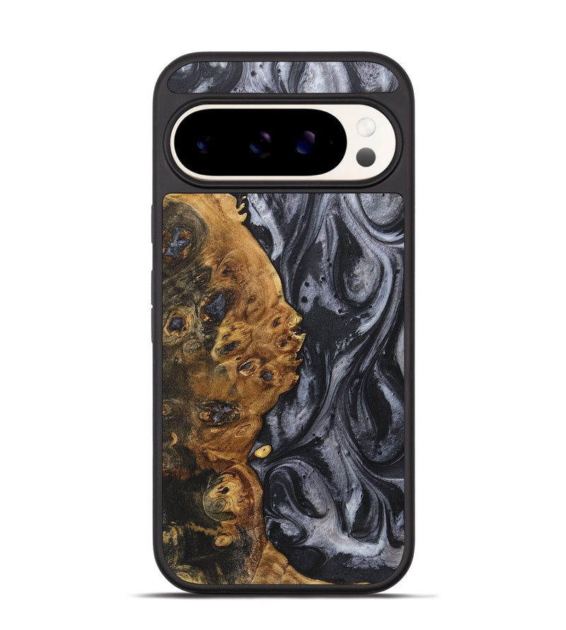 Pixel 9 Pro Wood+Resin Phone Case - Alison (Black & White, 718158)