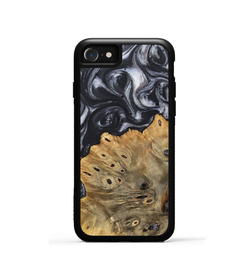 iPhone SE Wood+Resin Phone Case - Farrah (Black & White, 718160)