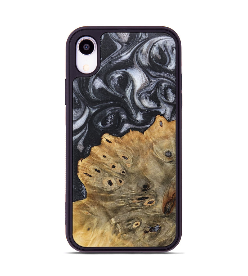 iPhone Xr Wood+Resin Phone Case - Farrah (Black & White, 718160)