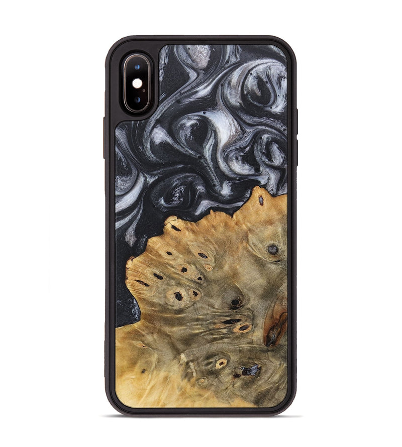 iPhone Xs Max Wood+Resin Phone Case - Farrah (Black & White, 718160)