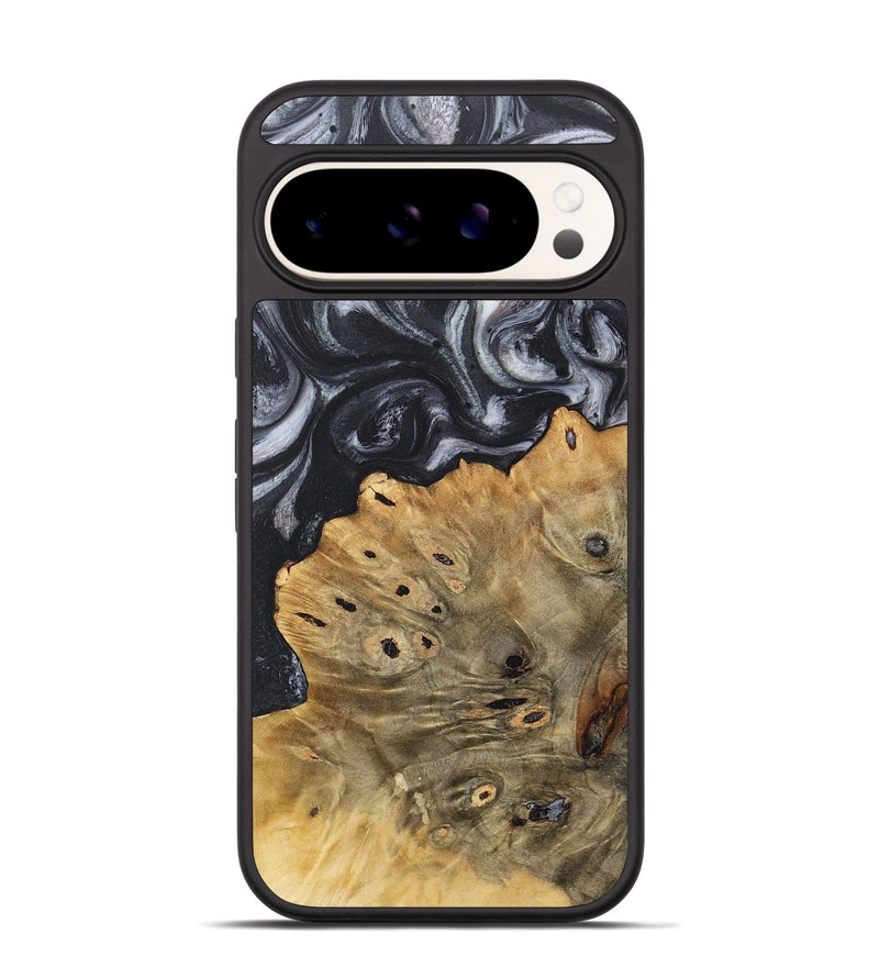 Pixel 9 Wood+Resin Phone Case - Farrah (Black & White, 718160)