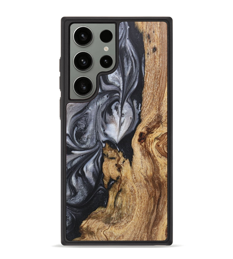 Galaxy S23 Ultra Wood+Resin Phone Case - Gregory (Black & White, 718161)