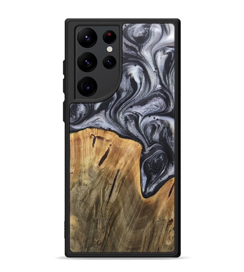 Galaxy S22 Ultra Wood+Resin Phone Case - Callum (Black & White, 718162)