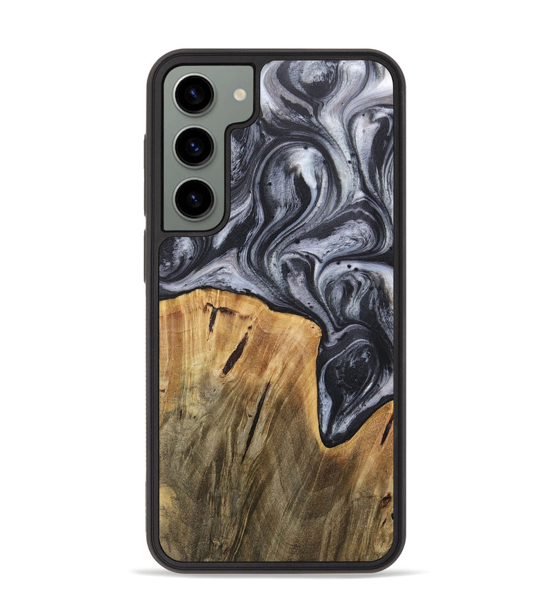 Galaxy S23 Plus Wood+Resin Phone Case - Callum (Black & White, 718162)