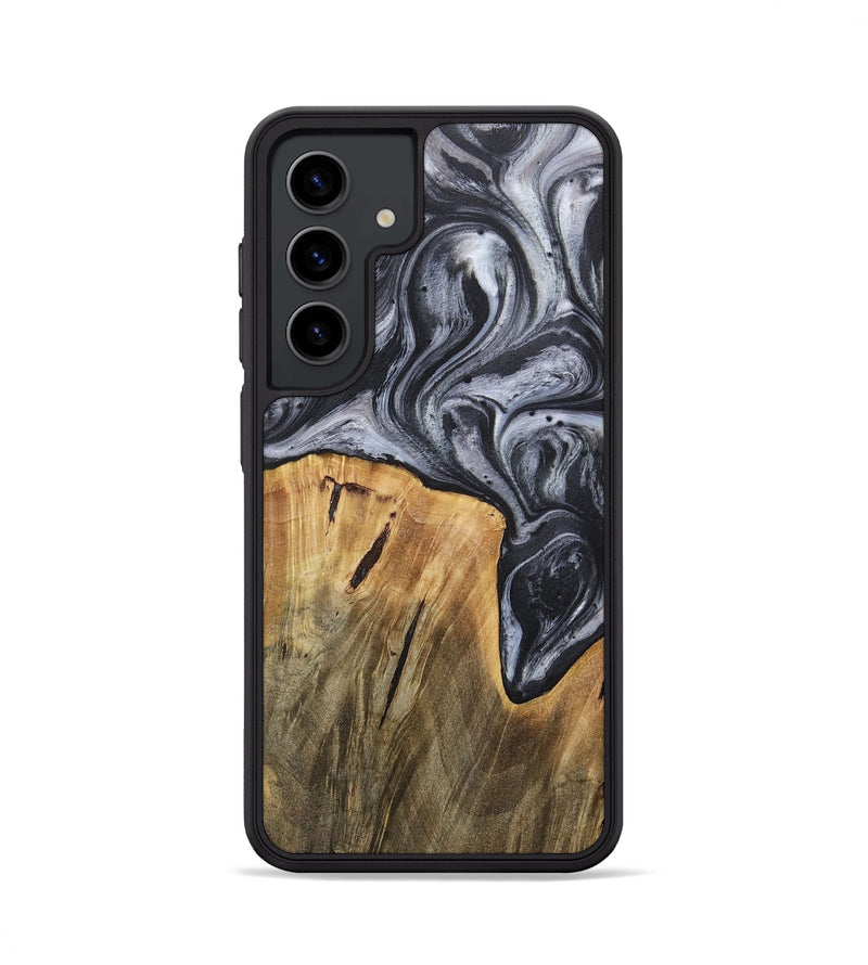 Galaxy S24 Wood+Resin Phone Case - Callum (Black & White, 718162)