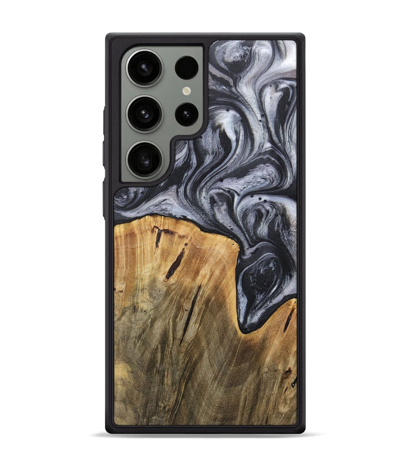 Galaxy S24 Ultra Wood+Resin Phone Case - Callum (Black & White, 718162)