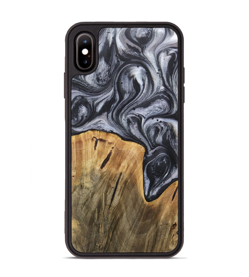 iPhone Xs Max Wood+Resin Phone Case - Callum (Black & White, 718162)