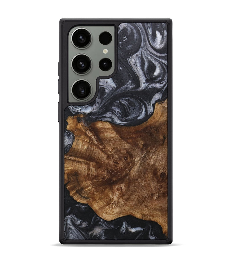 Galaxy S24 Ultra Wood+Resin Phone Case - Gary (Black & White, 718163)