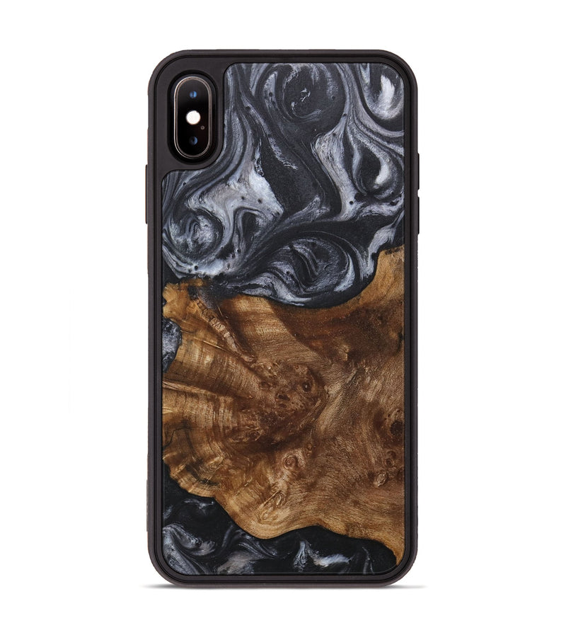 iPhone Xs Max Wood+Resin Phone Case - Gary (Black & White, 718163)