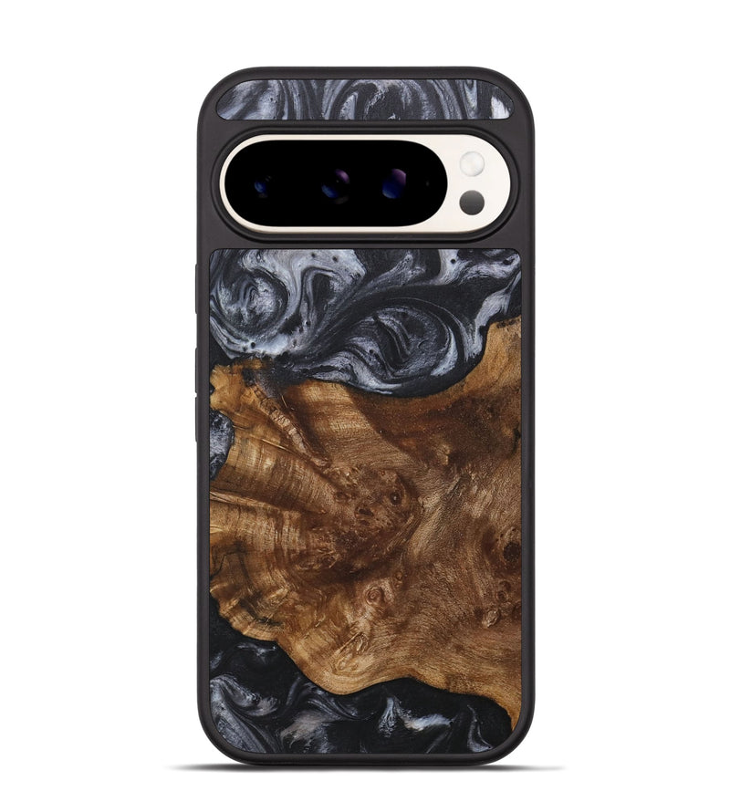 Pixel 9 Pro Wood+Resin Phone Case - Gary (Black & White, 718163)