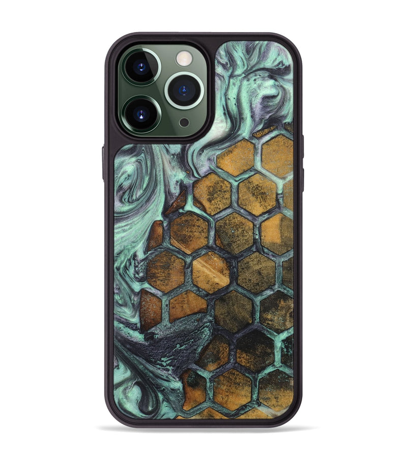 iPhone 13 Pro Max Wood+Resin Phone Case - Lizbeth (Pattern, 718181)