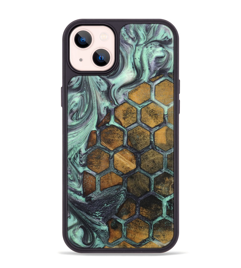 iPhone 14 Plus Wood+Resin Phone Case - Lizbeth (Pattern, 718181)