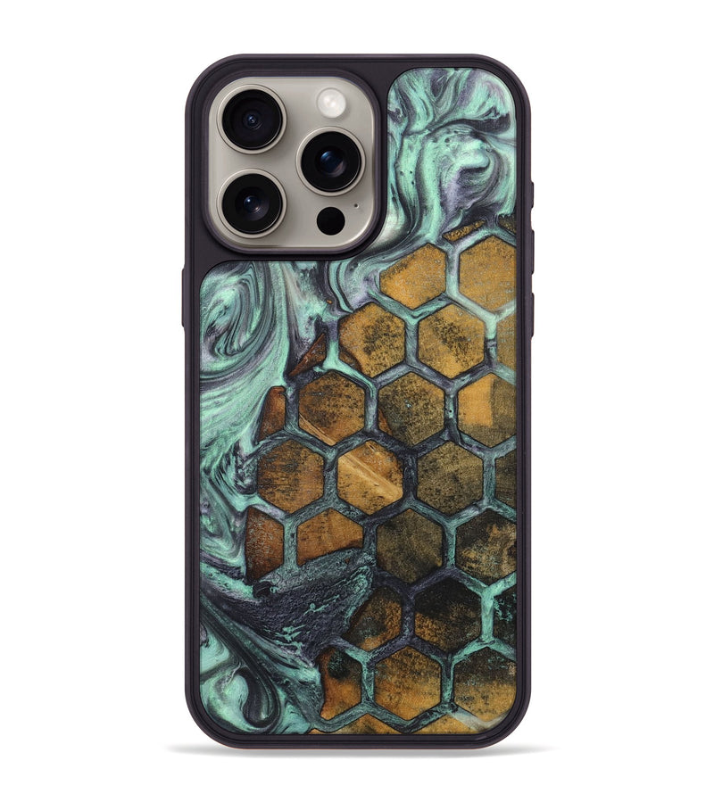 iPhone 15 Pro Max Wood+Resin Phone Case - Lizbeth (Pattern, 718181)