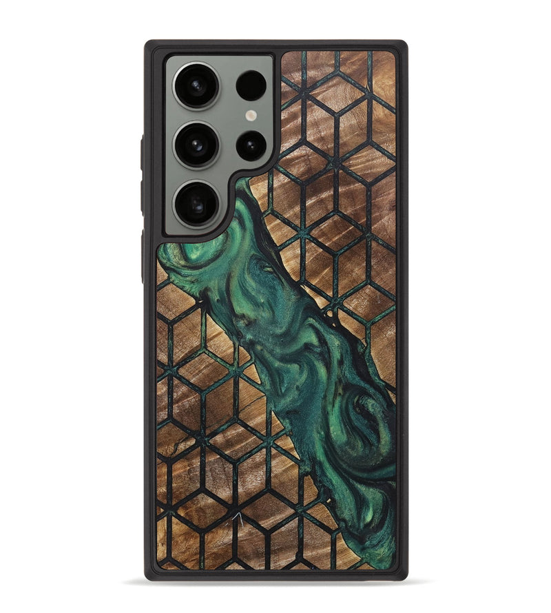 Galaxy S23 Ultra Wood+Resin Phone Case - Everett (Pattern, 718183)