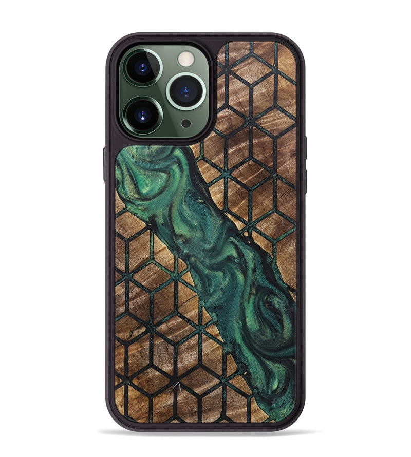 iPhone 13 Pro Max Wood+Resin Phone Case - Everett (Pattern, 718183)