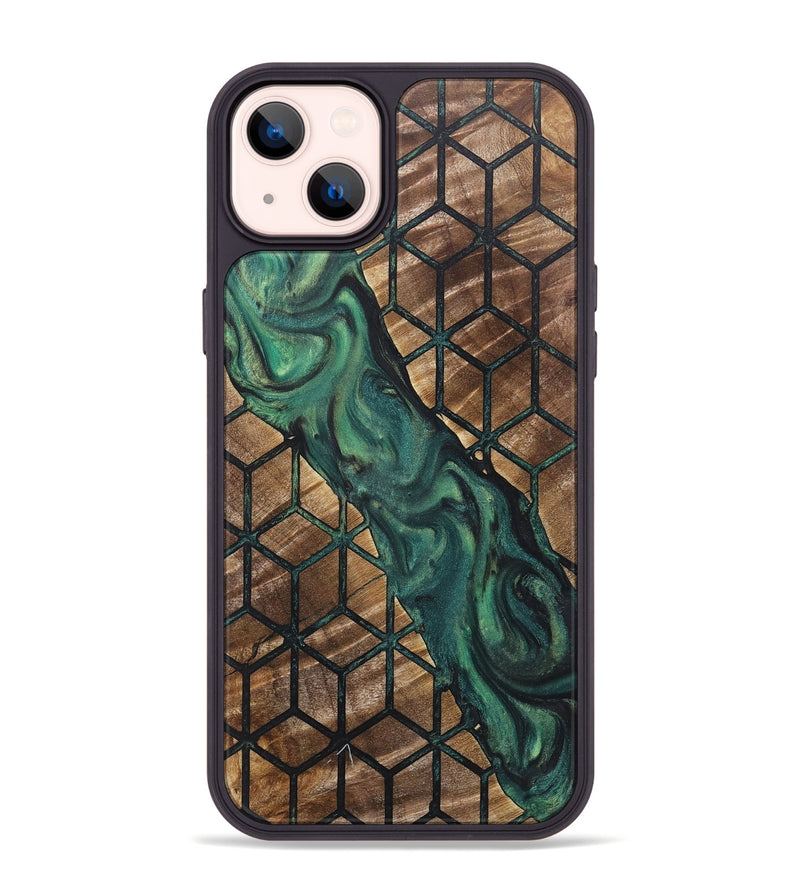 iPhone 14 Plus Wood+Resin Phone Case - Everett (Pattern, 718183)